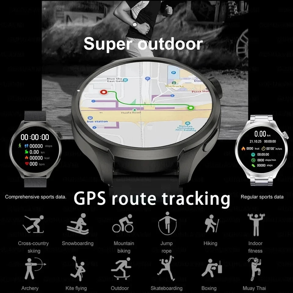 1.85-inch HD Sapphire Glass Smart Watch Men's GPS Movement Track NFC Bluetooth Call  Lingdong Island Health Detection Smartwatch