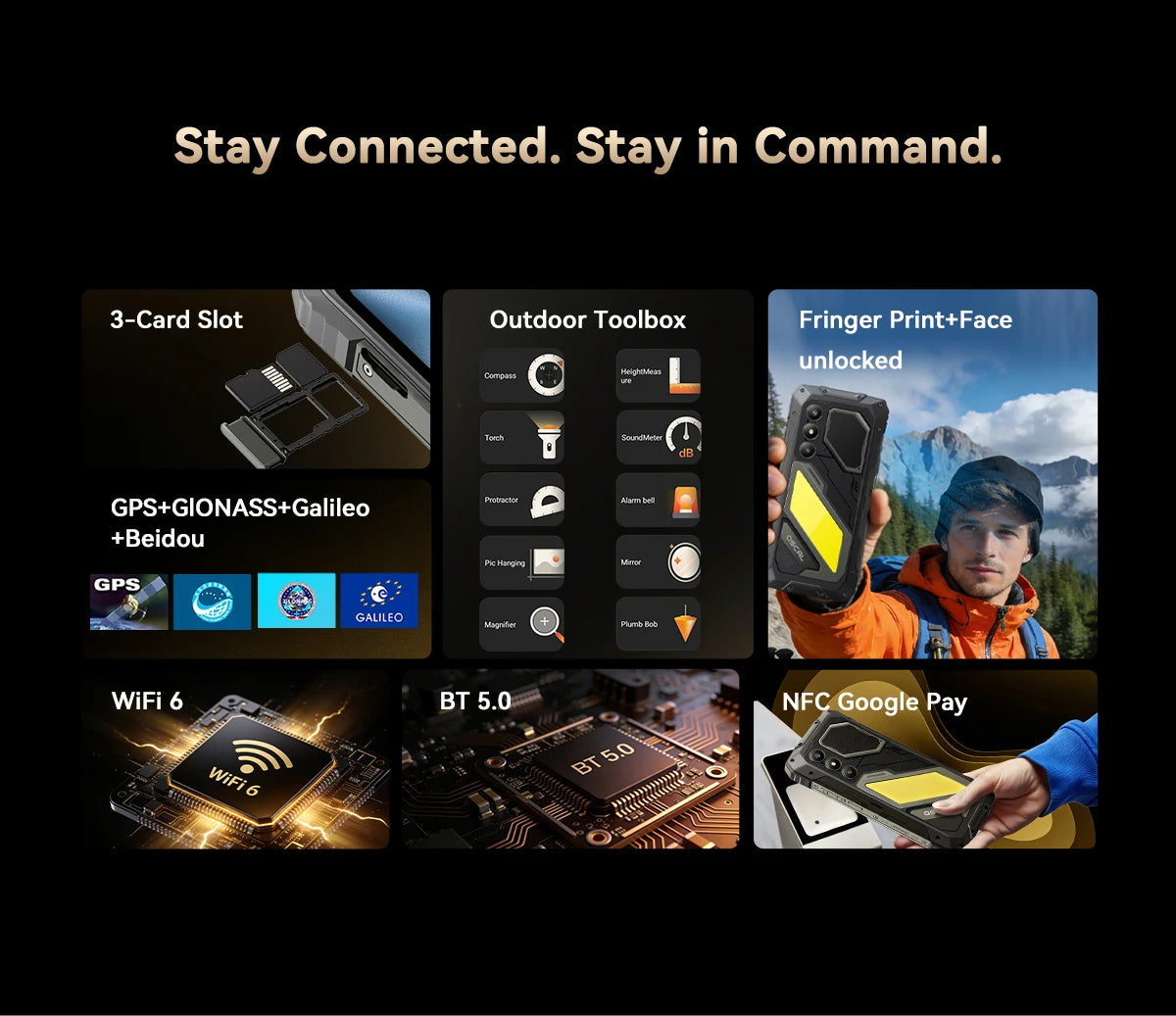 OSCAL PILOT 5 Rugged Phone 5G Smartphone Android 15 8GB+256GB UNISOC T8100 6.67" 2.4K Display 8MP+13MP15000Amh Phones 120Hz