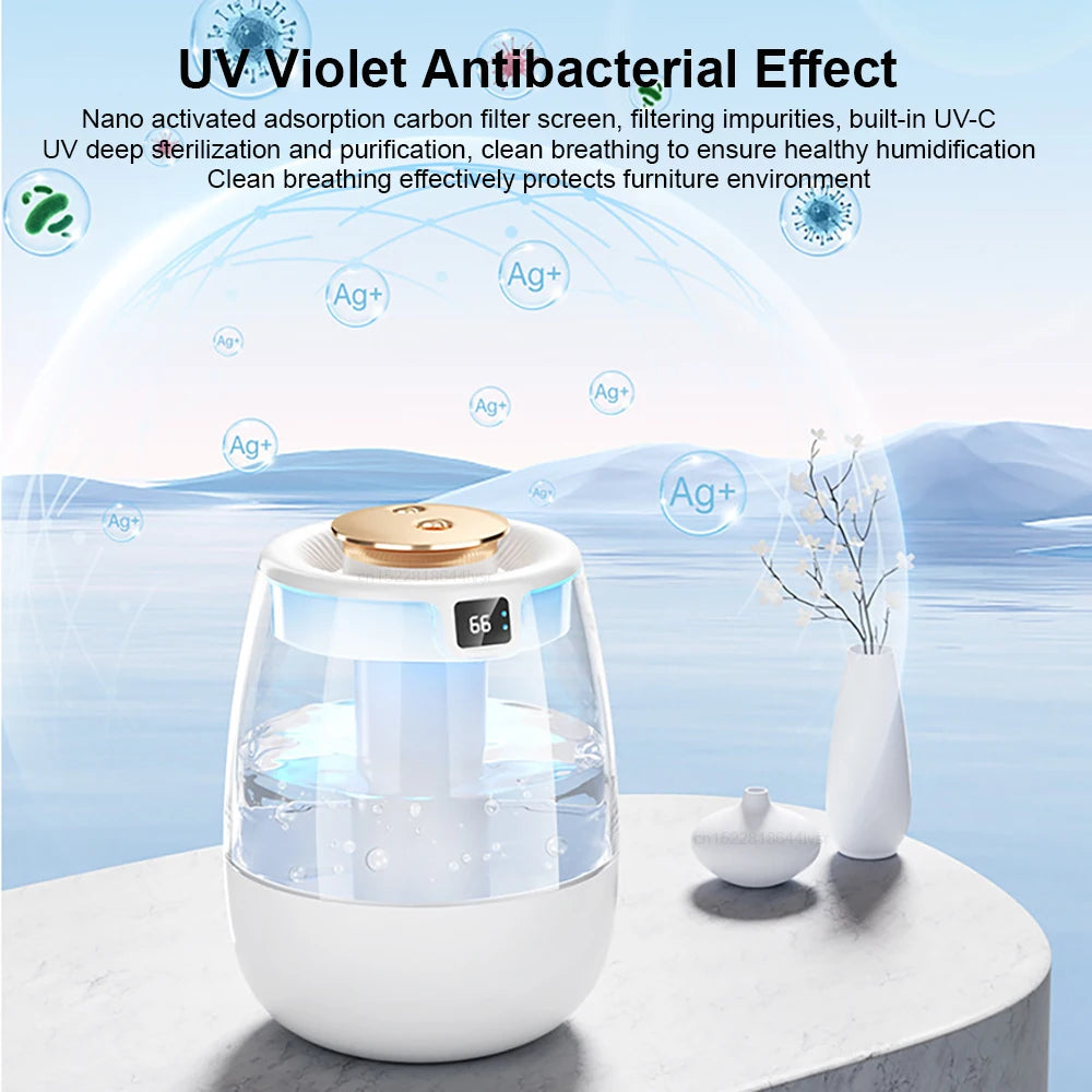 Air Humidifier Large Capacity USB Double Spray Humidifier Dual Spray Port Humidifier Desktop USB Mist Maker for Home Room Office