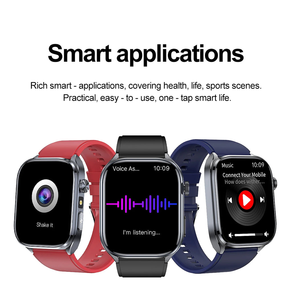 New Accurate Blood Pressure Smart Watch Uric Acid ECG+PPG Blood Oxygen Body Analysis Body Fat LED Flashlight smart watches 2025