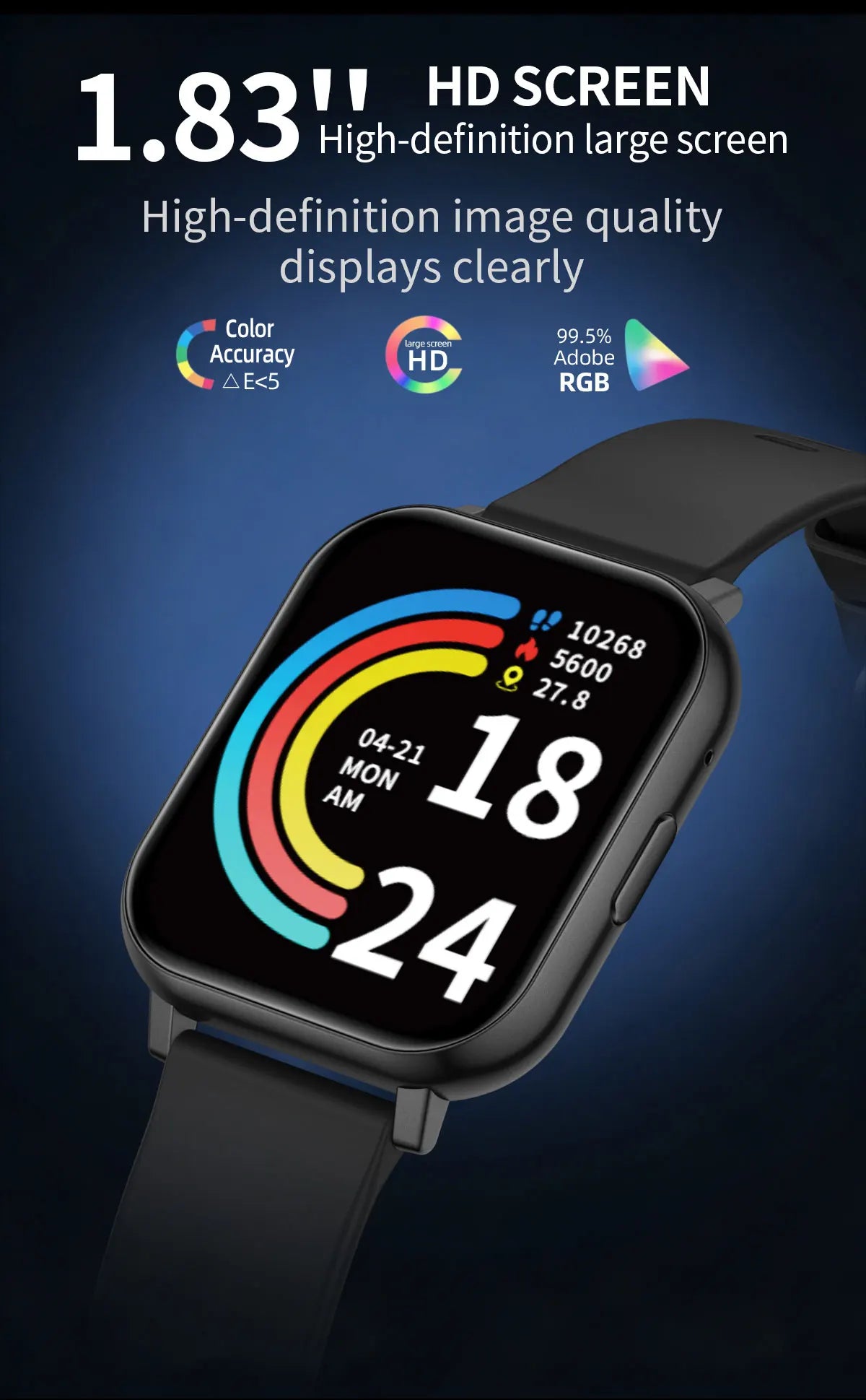 LIGE New 1.83"HD Screen Smart Watch Bluetooth Call Heart Rate Sleep Monitor Sports Tracker Waterproof Smartwatch For Android ios