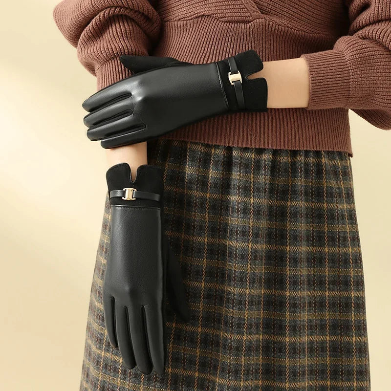 【Thick Warm】Women's Touchscreen Gloves Winter Windproof Riding Driving Gloves