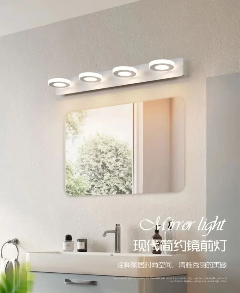 Minimalist Mirror Headlight Acrylic 360 ° Rotating Lamp Head Wall Lamp Modern Corridor Bathroom Makeup Bedside Bedroom Lighting
