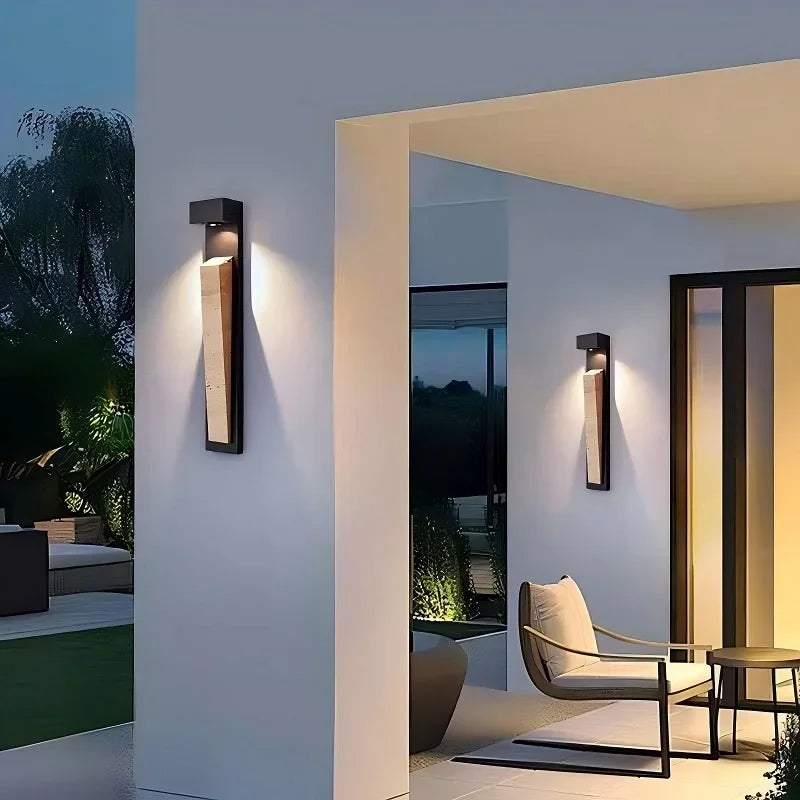 Modern Luxury Yellow Cave Stone Wall Lamp Outdoor Waterproof Wall Lamp Villa Living Room Bedroom Corridor Exterior Wall Lighting