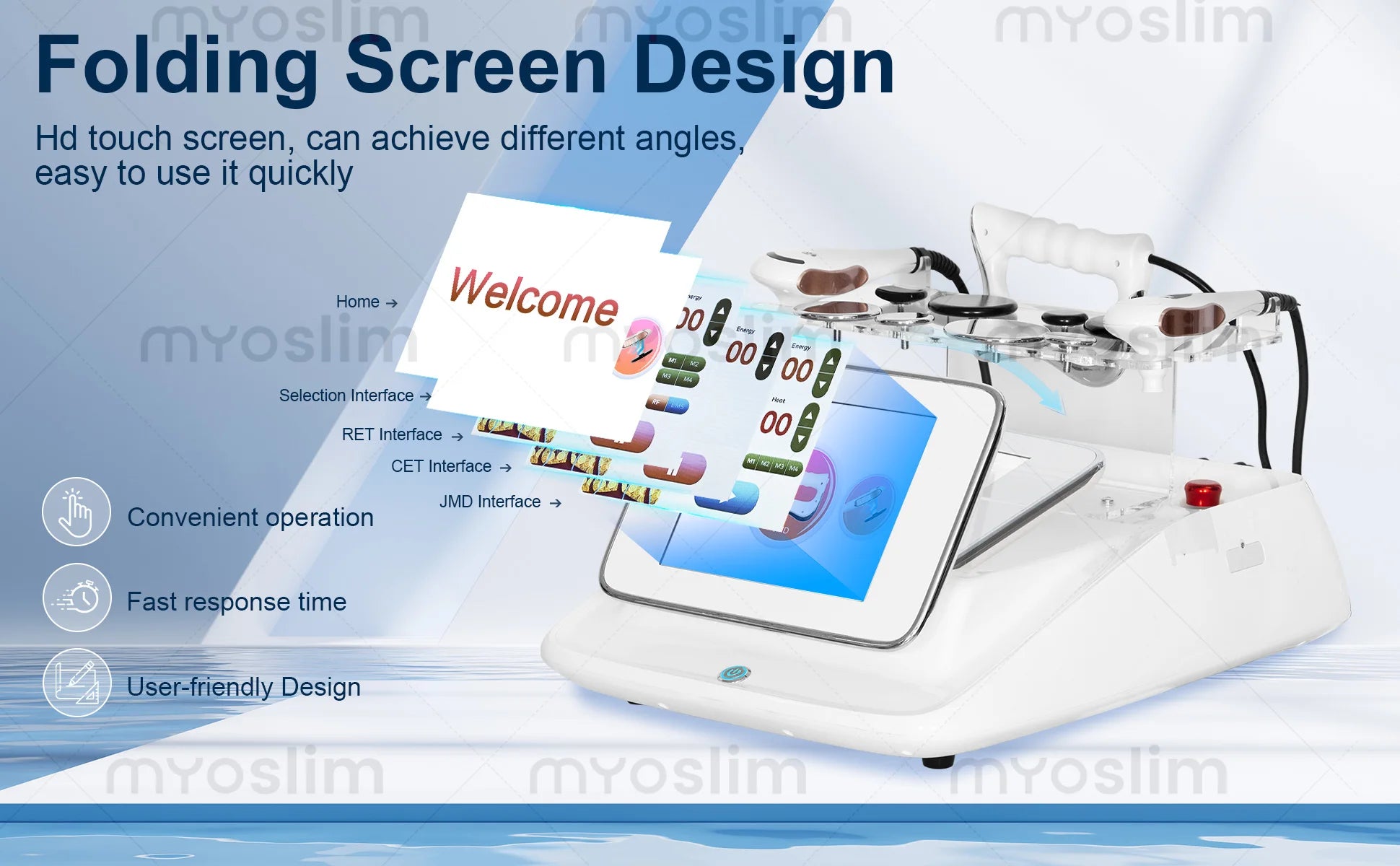 3 in 1 RET CET Diathermy Machine 448kHz Tecar Therapy Capacitive Resistive Body Slimming Pain Relief Equipment