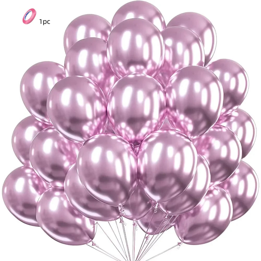 5/10/12inch Metallic Black Blue Balloon Chrome Hot Pink Rose Gold Balloon Baby Shower Boy Girl Birthday Wedding Party Decoration