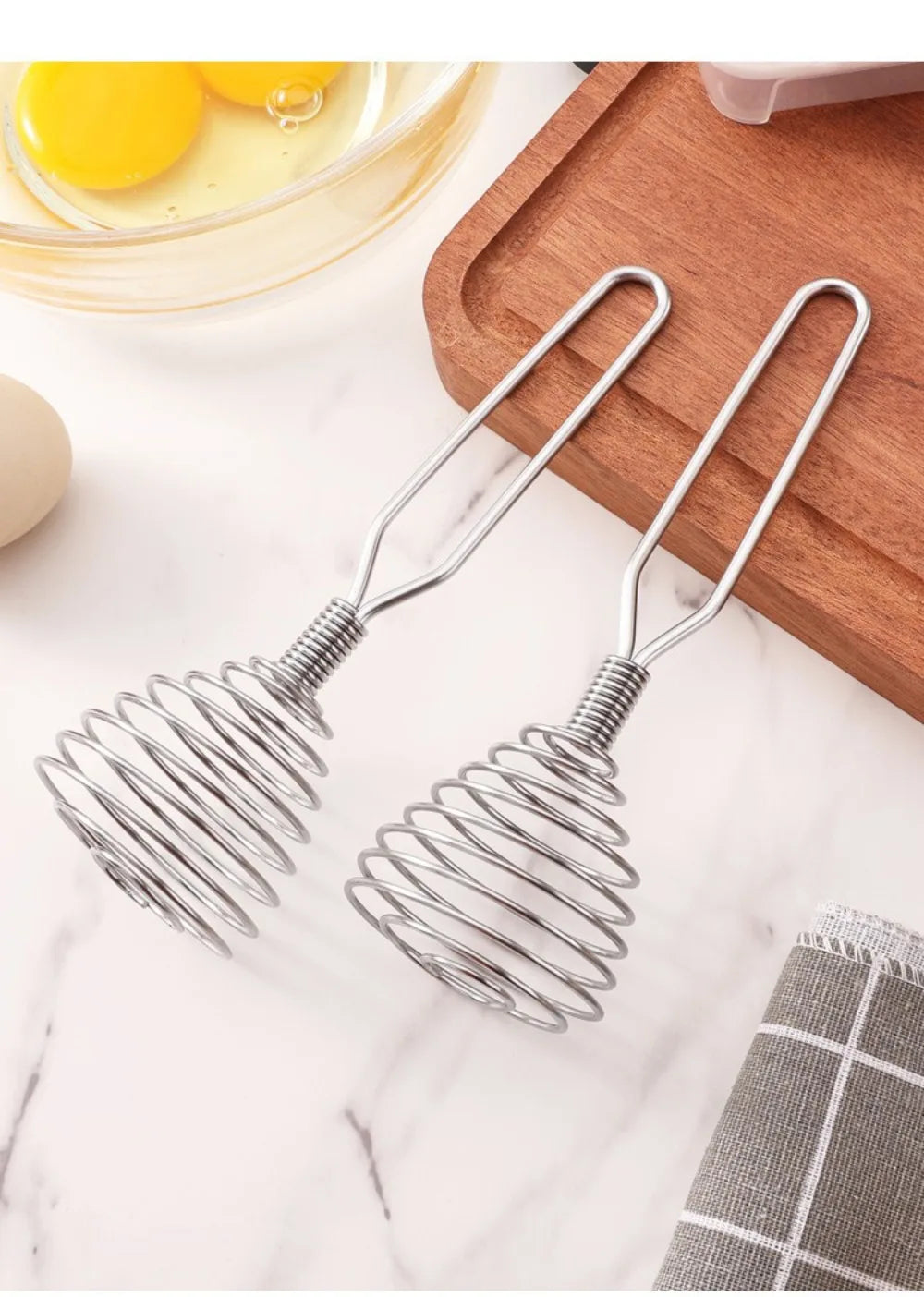 New Stainless Steel Manual Press Type Egg Beater Creative Honey Spoon Mixer Milk Jam Stirring Spoon Kitchen Baking Cooking Tools