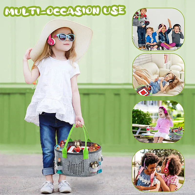 Portable Carrying Case for Toniebox Starter Set and Figurines Travel Felt Cloth Musical Toy Folding Bag for Toniebox Accessories