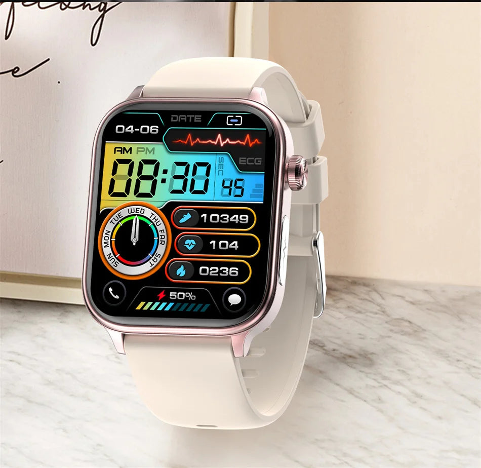 2026 New ECG+PPG Health Smartwatch Men Blood Fat Uric Acid Heart Rate Blood Pressure Bluetooth Call Waterproof Smart Watch Women