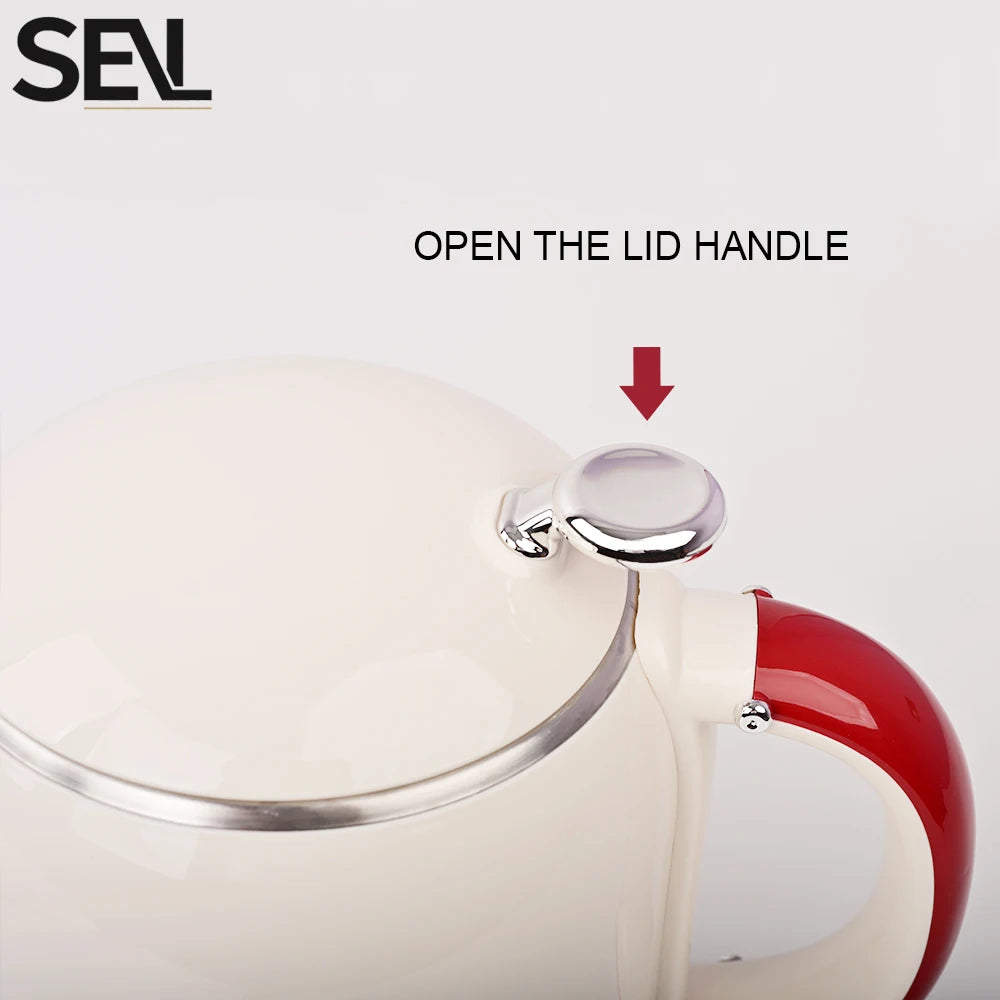 1.0L Anti-Scald Electric Kettle, Seamless Electric Kettle, 304 Stainless Steel Household Fast Boiling Kettle for Coffee Brewing