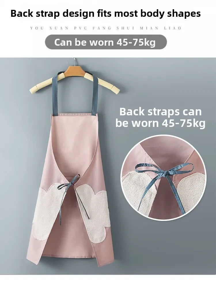 Home-use Washable Kitchen Apron for Cooking Waterproof and Oil-proof Fashionable for Men and Women Adult Workwear