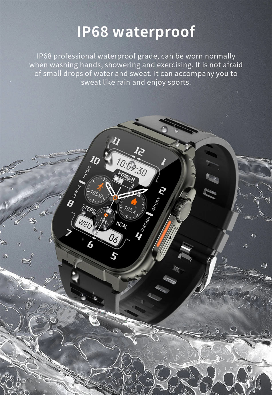 LIGE 600mAh high-Capacity Smart Watch Ultra Watch Men Bluetooth Call TWS Local Music Smartwatch Sport IP68 Waterproof Watches