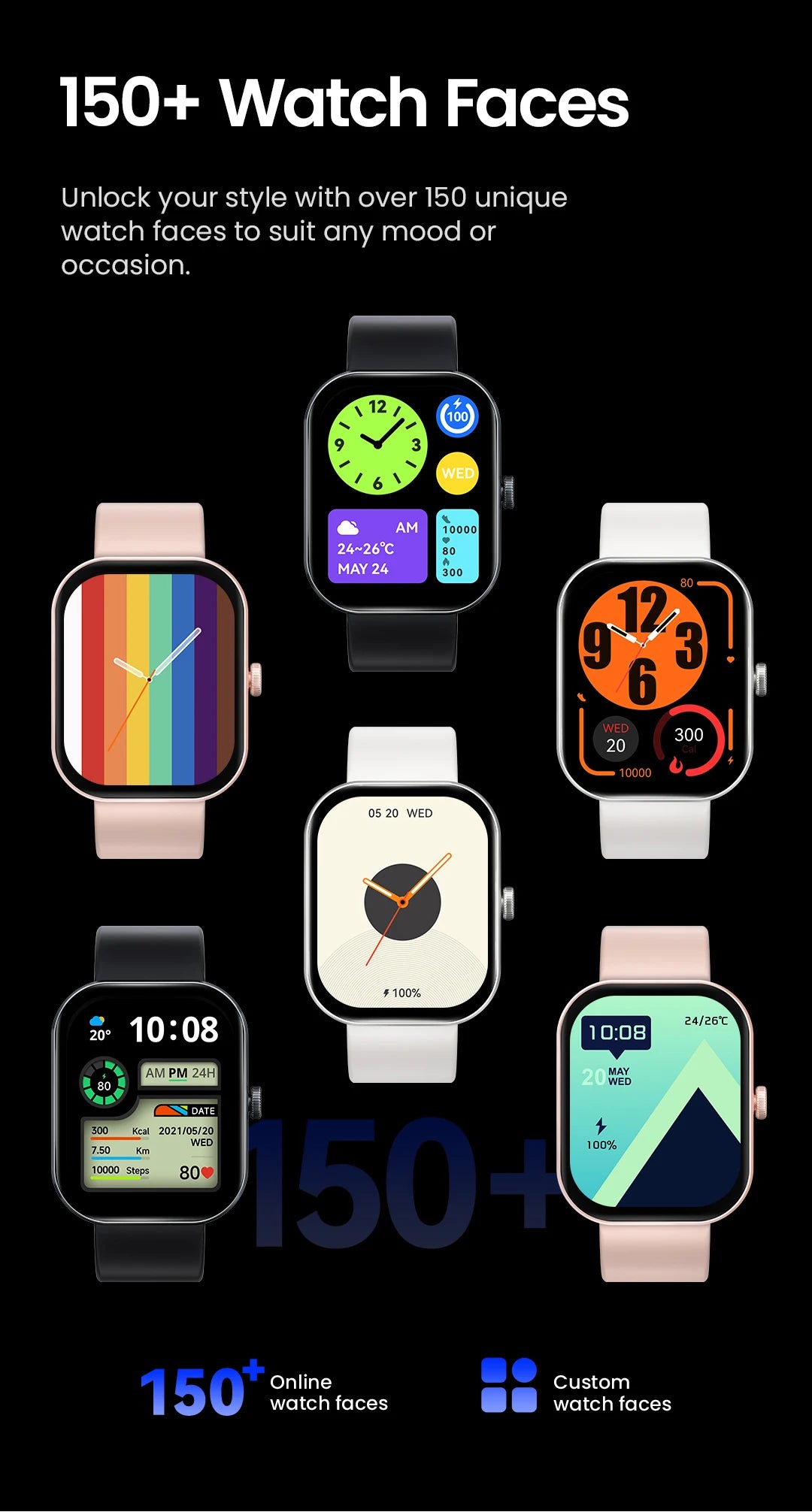 HAYLOU Watch S6 Smartwatch 2.01" HD Display Smart Watch Bluetooth Voice Callings IP68 Waterproof Fitness Tracking Smartwatch