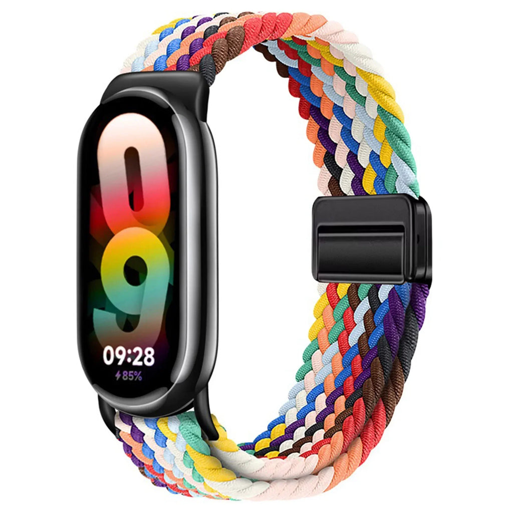Adjustable Nylon Strap for Xiaomi Mi Band 10/9 Magnetic clasp bracelet Accessories for Xiaomi Mi Band 8/mi 9/10 Smart Watch Belt