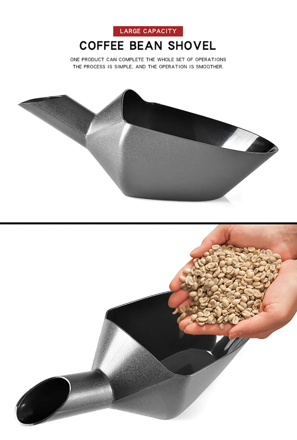 CAFEMASY Kitchen Accessories Large Container Shovel For Coffee Bean Flour Ice Cubes Capacity Measuring Tool Scoops 500g 1kg 2kg