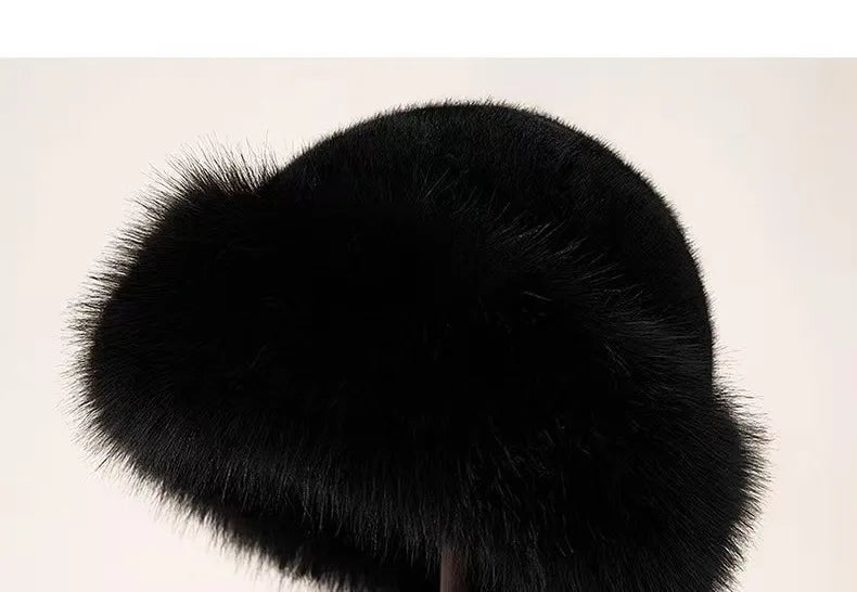 New Plush Mongolian Hat Imitating Mink Fur, Thickened and Warm Basin Hat, Windproof and Cold Proof in Autumn and Winter