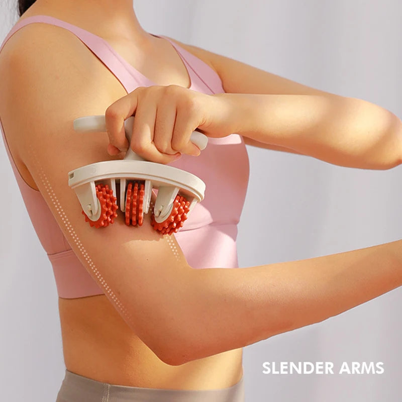 Ring Leg Massager with 14 Soft Rubber Rollers for Full Body Neck Shoulder Abdominal Anti Cellulite Slimming Muscle Relaxation