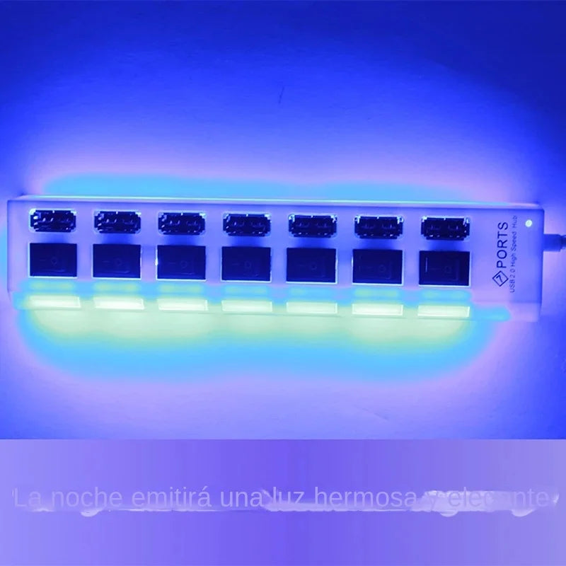 7 Ports USB 2.0 Hub USB Hub Multi USB Splitter Hub Use Power Adapter 4/7 Port Multiple Expander 2.0 USB Hub with Switch for PC
