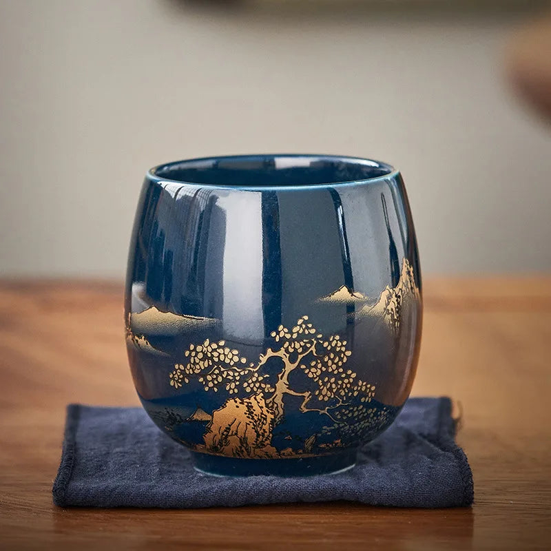 Japanese-style Simple Master Mug Ceramic Tea Bowl Cup Household Jilan Simple Ceramic Large Teacup Tea Set for A Single Cup