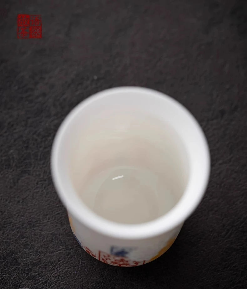Chinese Style Dunhuang Buddhist Luminous Ceramic Tea Cup Personal Master Cup Household Drinking Gift Teacup