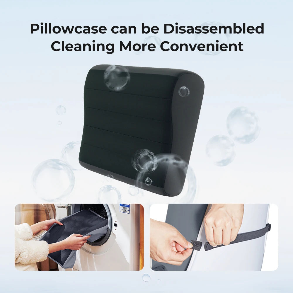 FLEXTAIL ZERO PILLOW&ZERO PILLOW SE - Camping Pillow, Inflatable Pillow with Elastic Strap, Ergonomic Design,Two Height Options