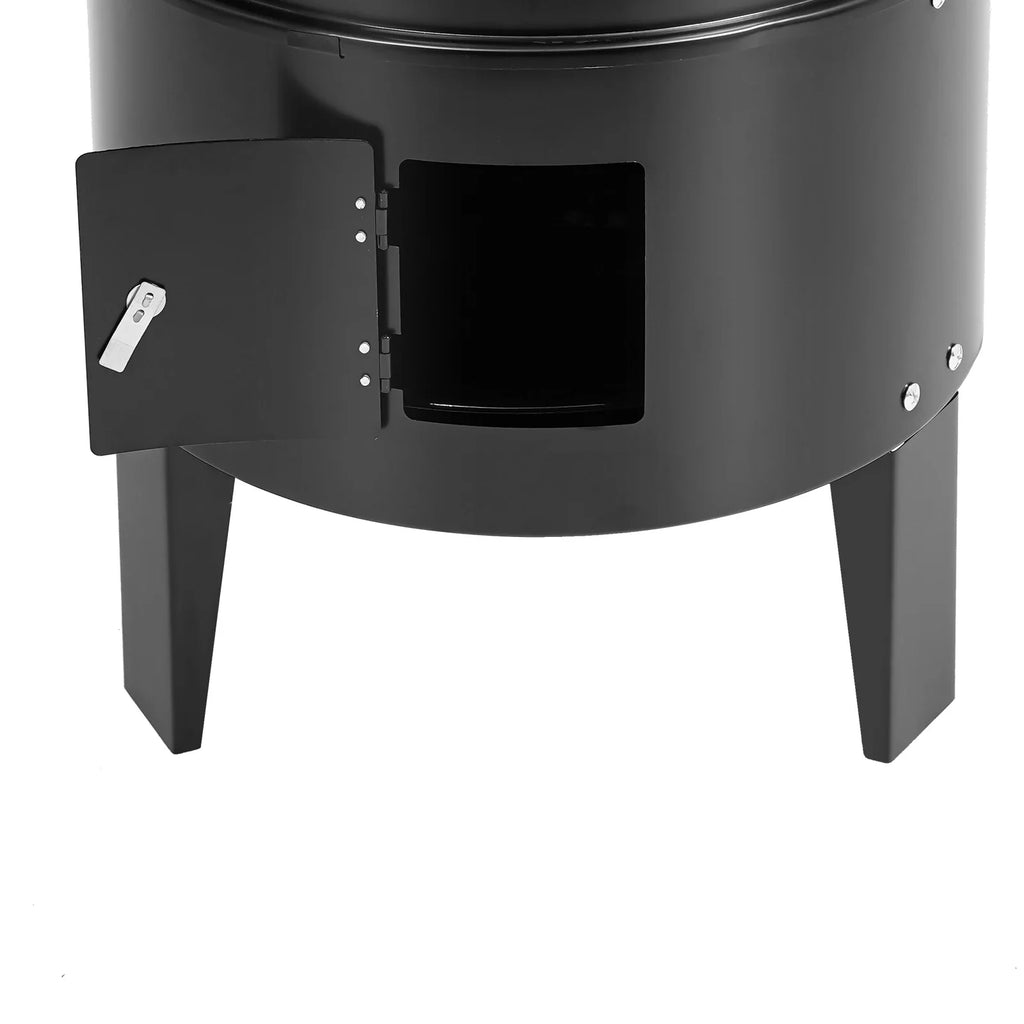 84cm Barrel Style Charcoal BBQ Smoker Grill, Built-in Thermometer Outdoor Smoking Oven, Ideal for Grilling Meat,Chicken Wings