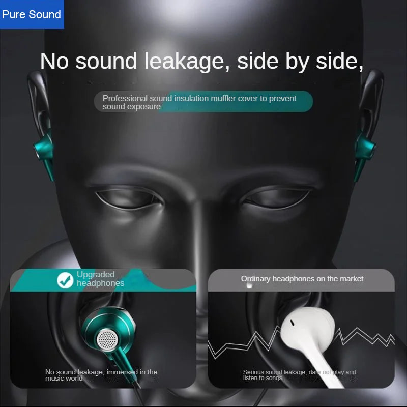 Type C&3.5mm Headphones HiFi Bass Stereo Volume Control Headset In HD Mic Wired Earbuds For iPhone15-17/Samsung Series Earphones