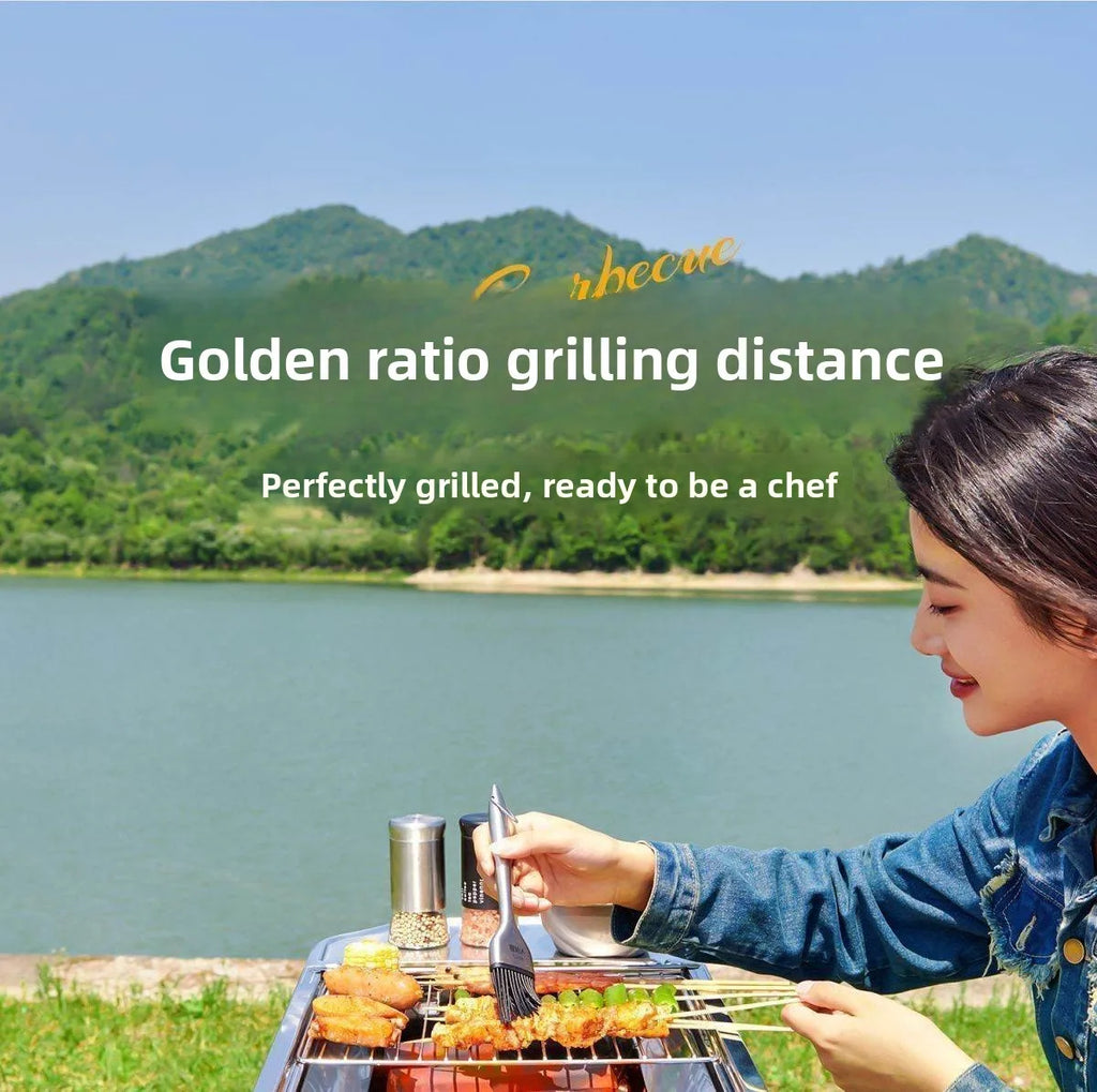 Large Portable Outdoor BBQ Grill Charcoal Grill Cooking Tool for Camping Picnic Garden Home Use Easy to Clean Easy to Carry