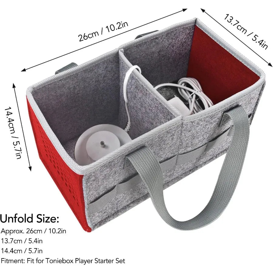 Felt Carrying Case Compatible With Toniebox Starter Set And Tonies Figurine For Travel Home Felt Cloth Musical Toy Folding Bag