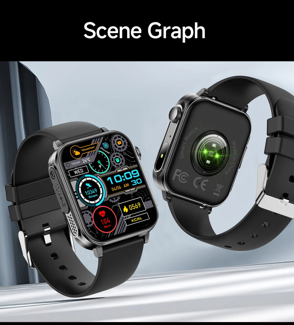 COLMI P80 Type-c Smartwatch Men Women Health Manager Bluetooth Call IP67 Waterproof Flashlight Smart Watch For Xiaomi iOS Phone