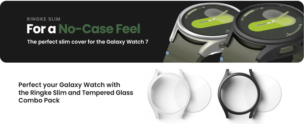Glass+Case for Samsung Galaxy Watch 7 40mm/44mm Screen Protector Tempered Glass&Hard PC Protective Bumper Cover Accessories Set
