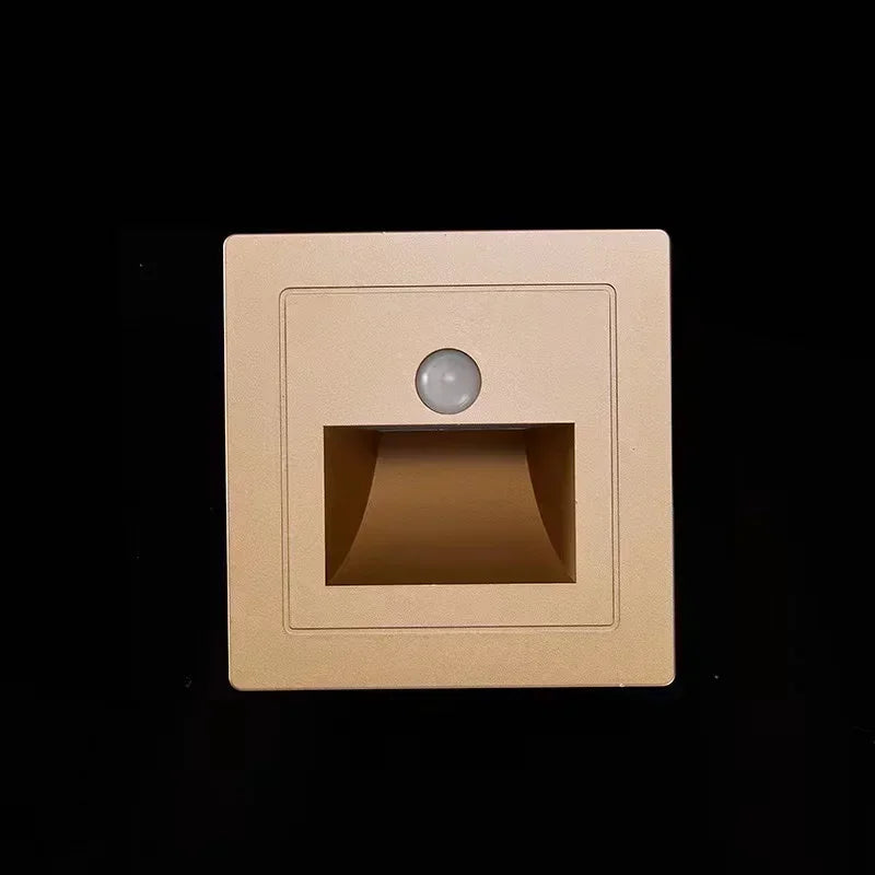 2~1PCS Led Stair Light PIR Motion Detector Sensor 220V Infrared Human Lamp Recessed Steps Ladder Staircase Bedroom Night Light