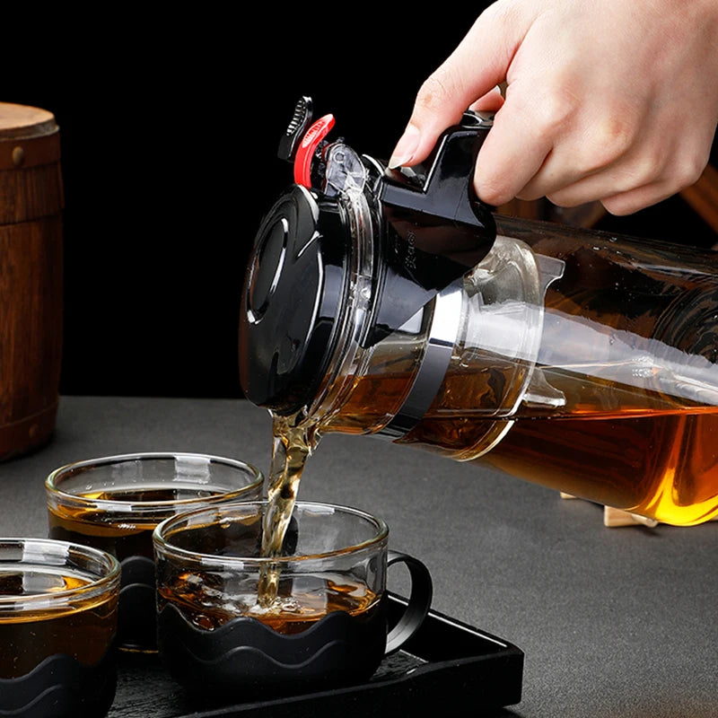 TeaPots Heat Resistant Glass Tea Pot Tea Infuser Chinese Kung Fu Tea Set Kettle Coffee Glass Maker Convenient Office Teapot