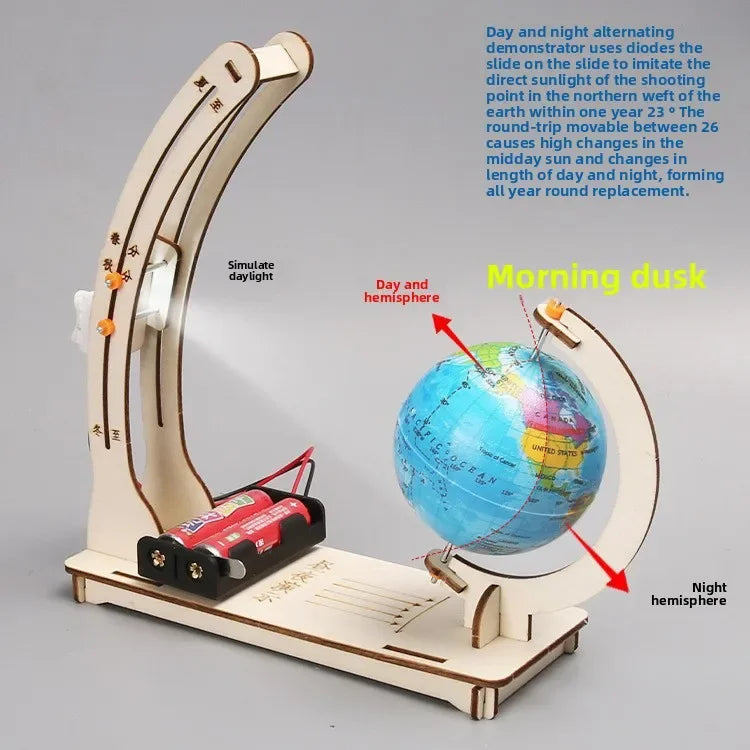 Kids Science Toys Day Night Alternation Globe Funny Teaching Aids Educational Toys DIY Technological Physics Learning Kit Toys