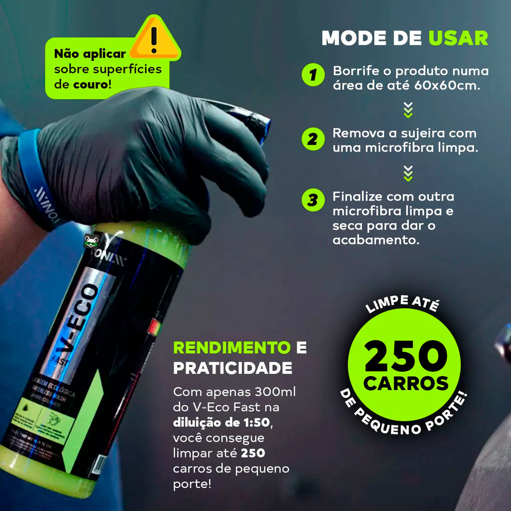 Dry Wash Motorcycle Wax V-Eco Fast Car 500ml Vonixx