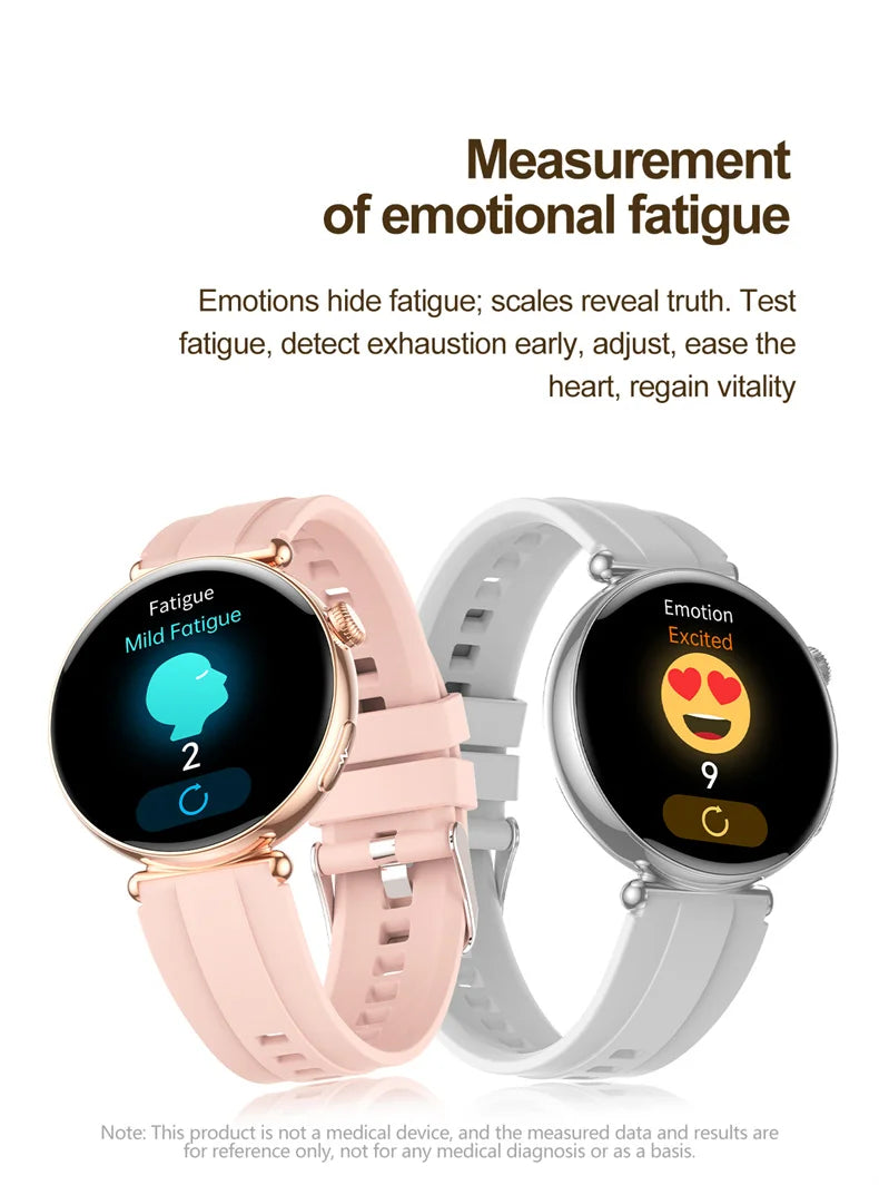 New 1.32inch Smart Watch For Women Health ECG Health Lady Watches Full Touch Screen Call Custom Dial Diamond Strap Smartwatch