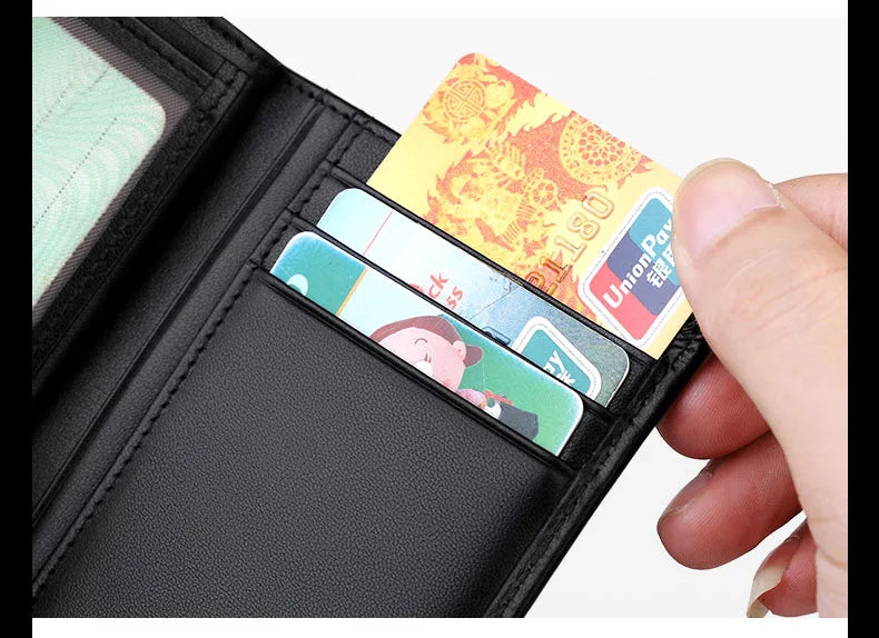 Genuine leather men's wallet, fashionable short style card holder, multifunctional coin purse