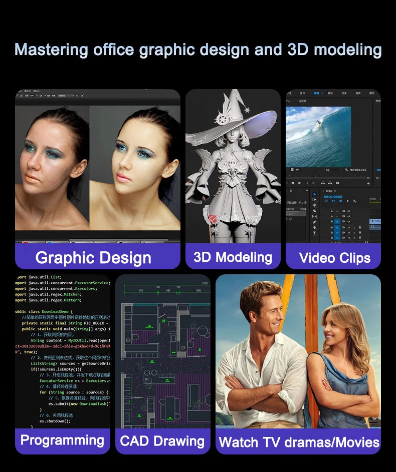 Hot 17.3" Notebook Intel Pentium 6500Y 32GB 2TB Windows 11 Large Screen  Fingerprint Unlock Office Gaming Laptop Computer PC
