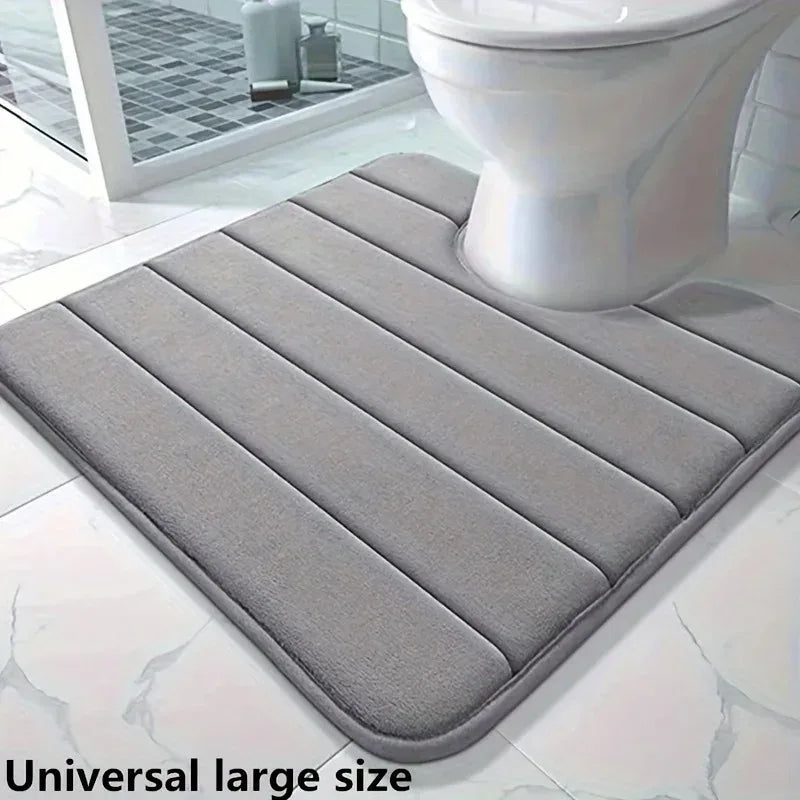 Memory Foam U-Shaped Toilet Seat Cover Anti-Skid Super Absorbent Bathroom Carpet Non-Slip Bath Mat for Bathroom Decor