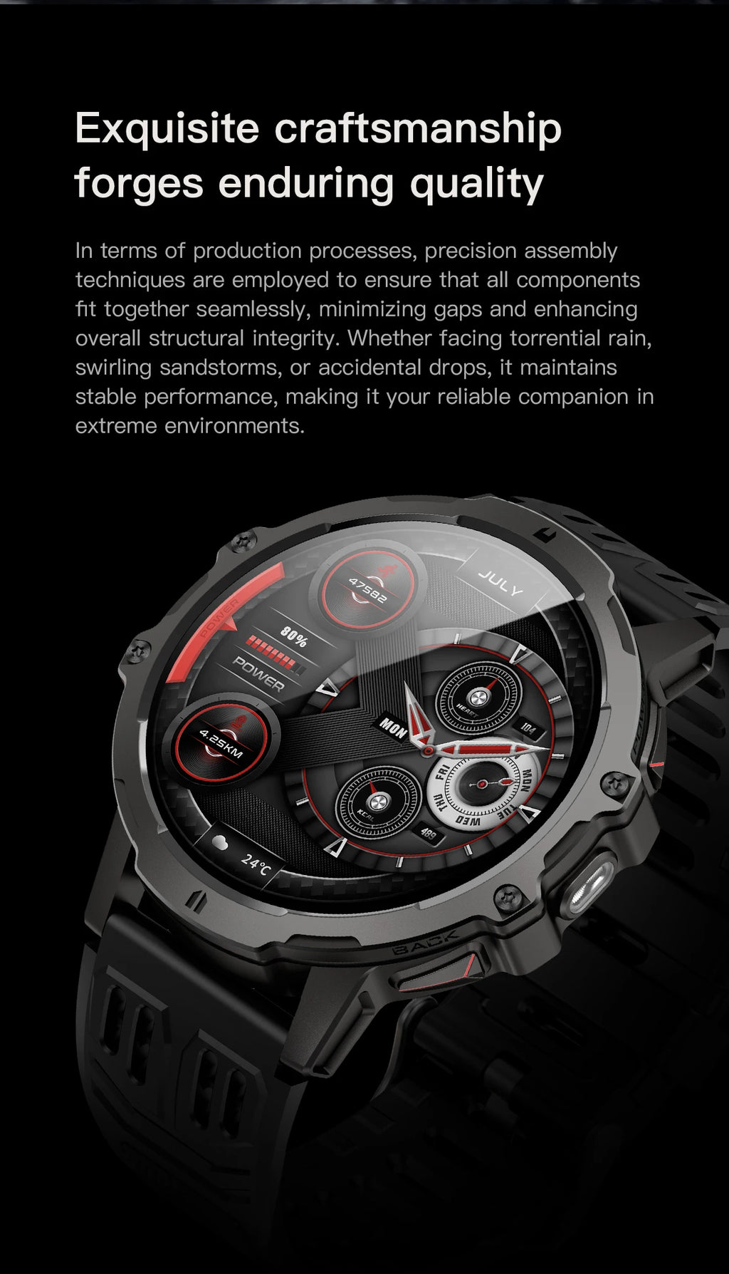 LIGE 2025 Military Grade 1000mAh Battery Smart Watch Men 3ATM Waterproof Bluetooth Call Men Sports Health Monitoring Smartwatch