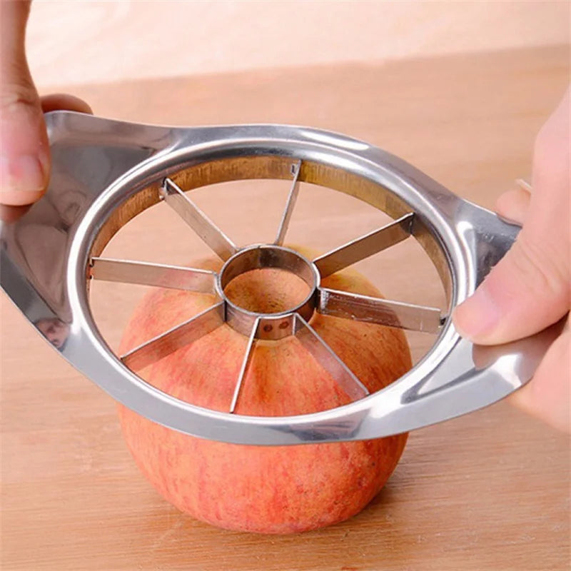 Stainless Steel Apple Slicer Fruit Cutter with Frosted Handle Upgraded 8 Blade Sharp Divider Fruit Cutter Vegetable Corer Peeler
