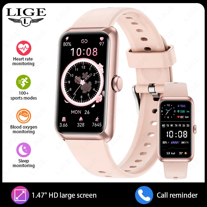 2025 New Smartwatch 1.47-inch Blood Oxygen Heart Rate Sleep Health Monitoring Information Push Multi Sports Band Watch Bracelet