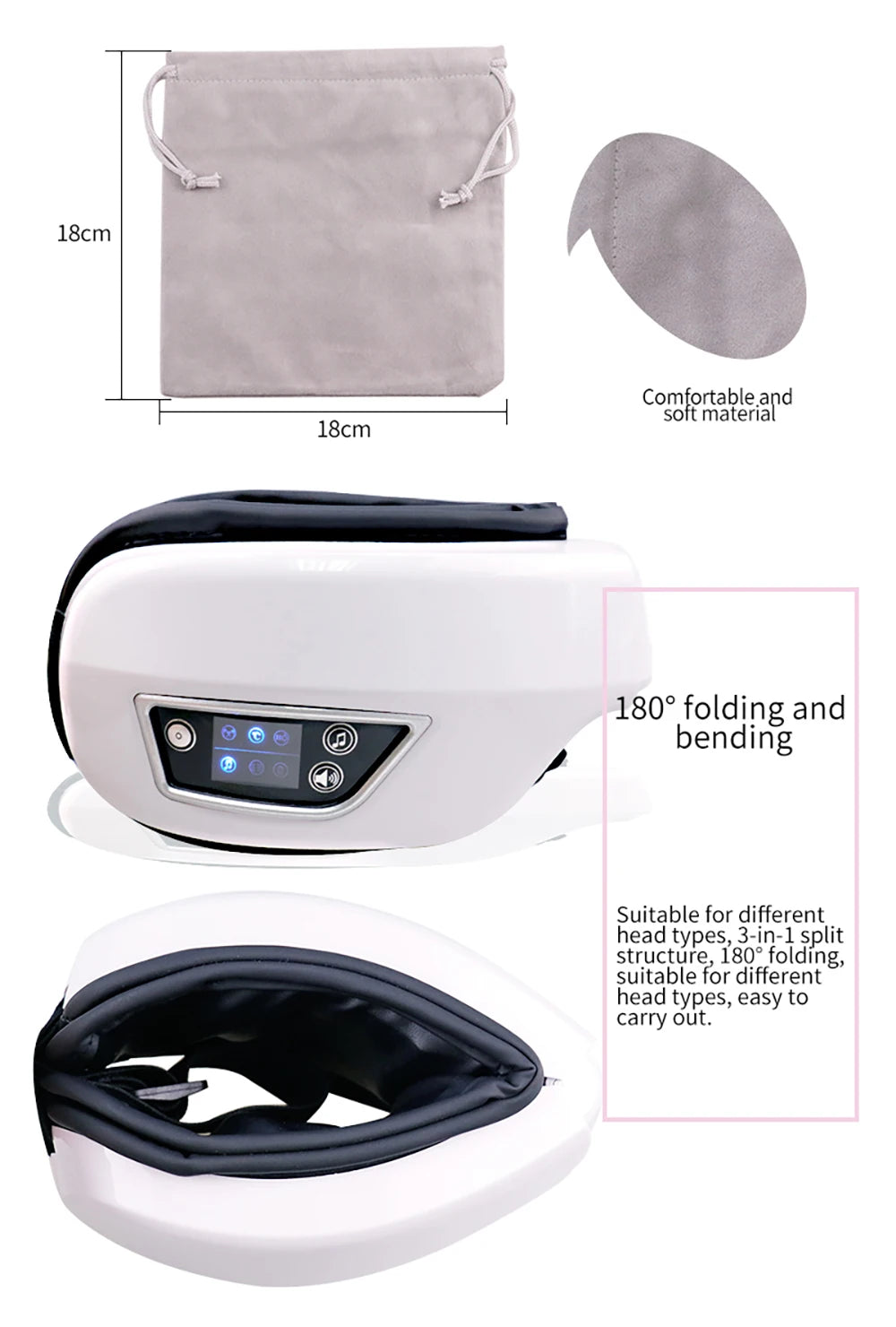 6D Smart Eye Massager Vibration Airbag Compress Eye Care Instrument Bluetooth Music Eye Massage Glasses Eye Relax Fatigue