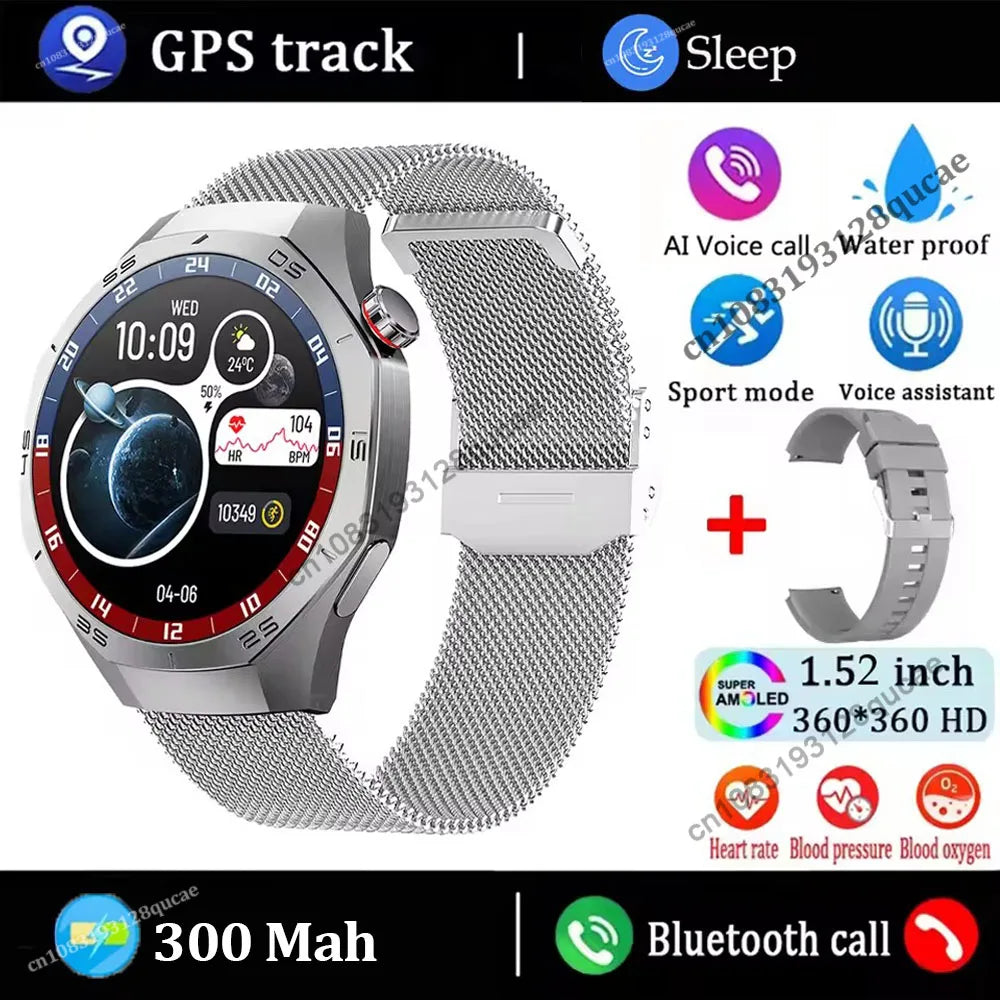 2026 Watch 5 Pro GPS Track Smart Watch Men 360*360 AMOLED Screen NFC Bluetooth Call Waterproof Health Monitor Man Smartwatch Hw1