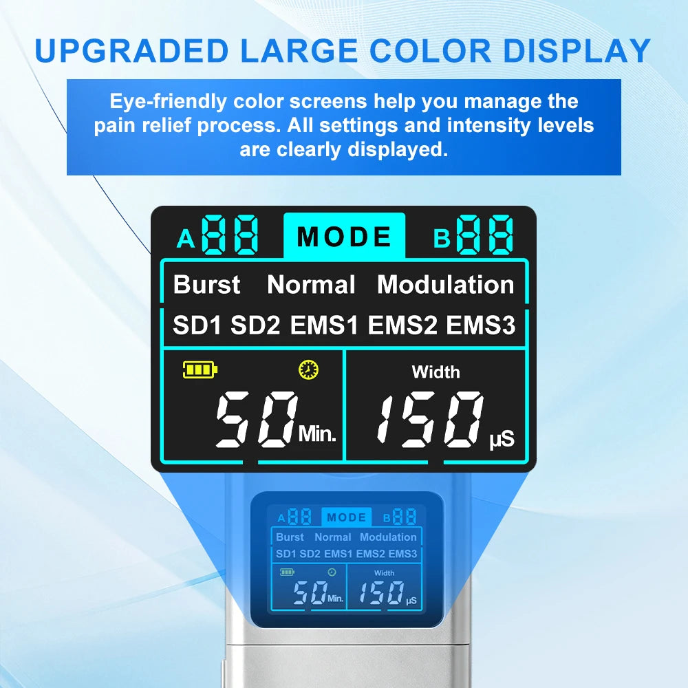 40-Level TENS Unit Muscle Stimulator Electronic Pulse Massager Dual Channel EMS Machine for Back Pain Relief & Muscle Therapy