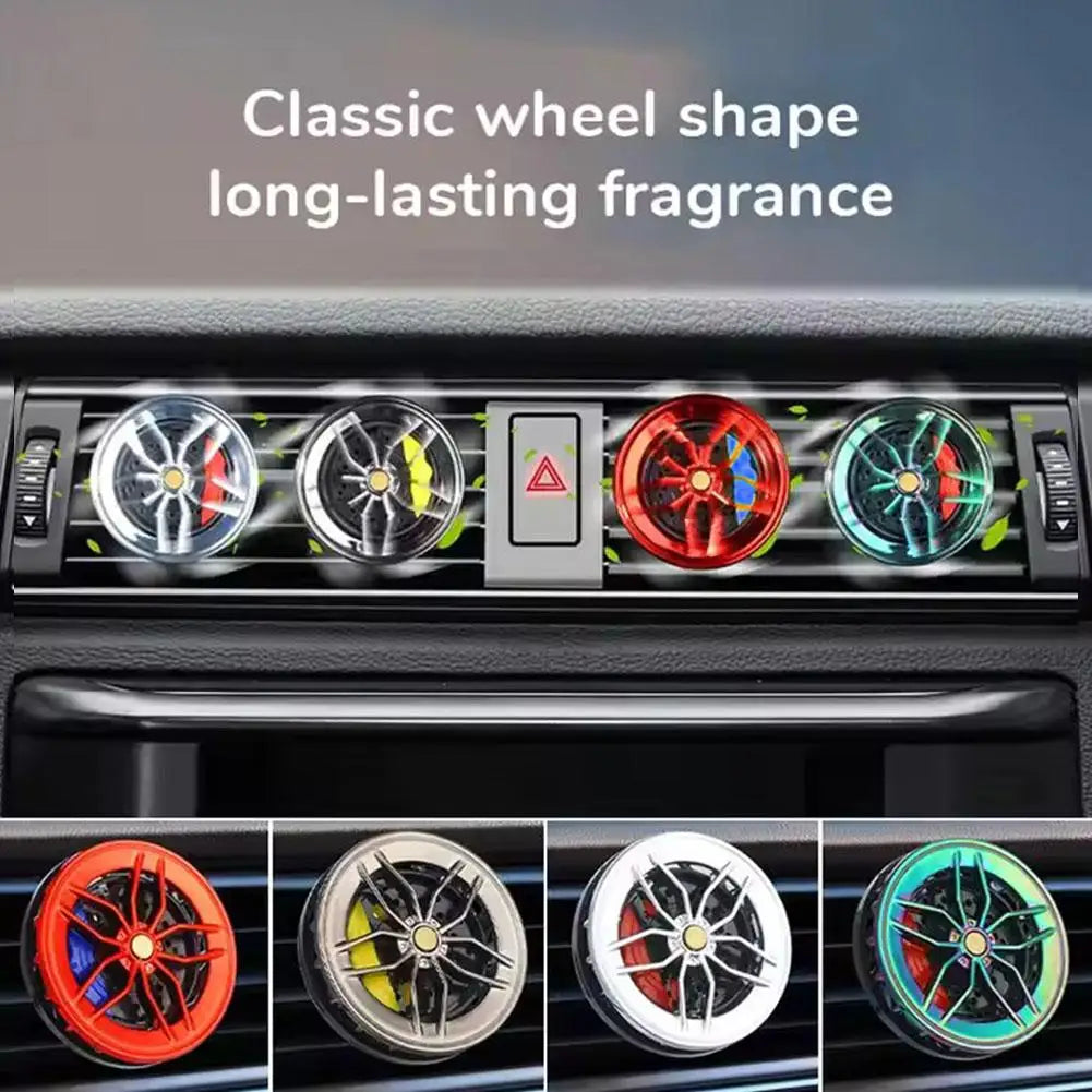Car Air Freshener Rotatable Clip Auto Wheel Hub & Air Vent Fragrance Tire Fragrance Clips Decorative Car Accessories