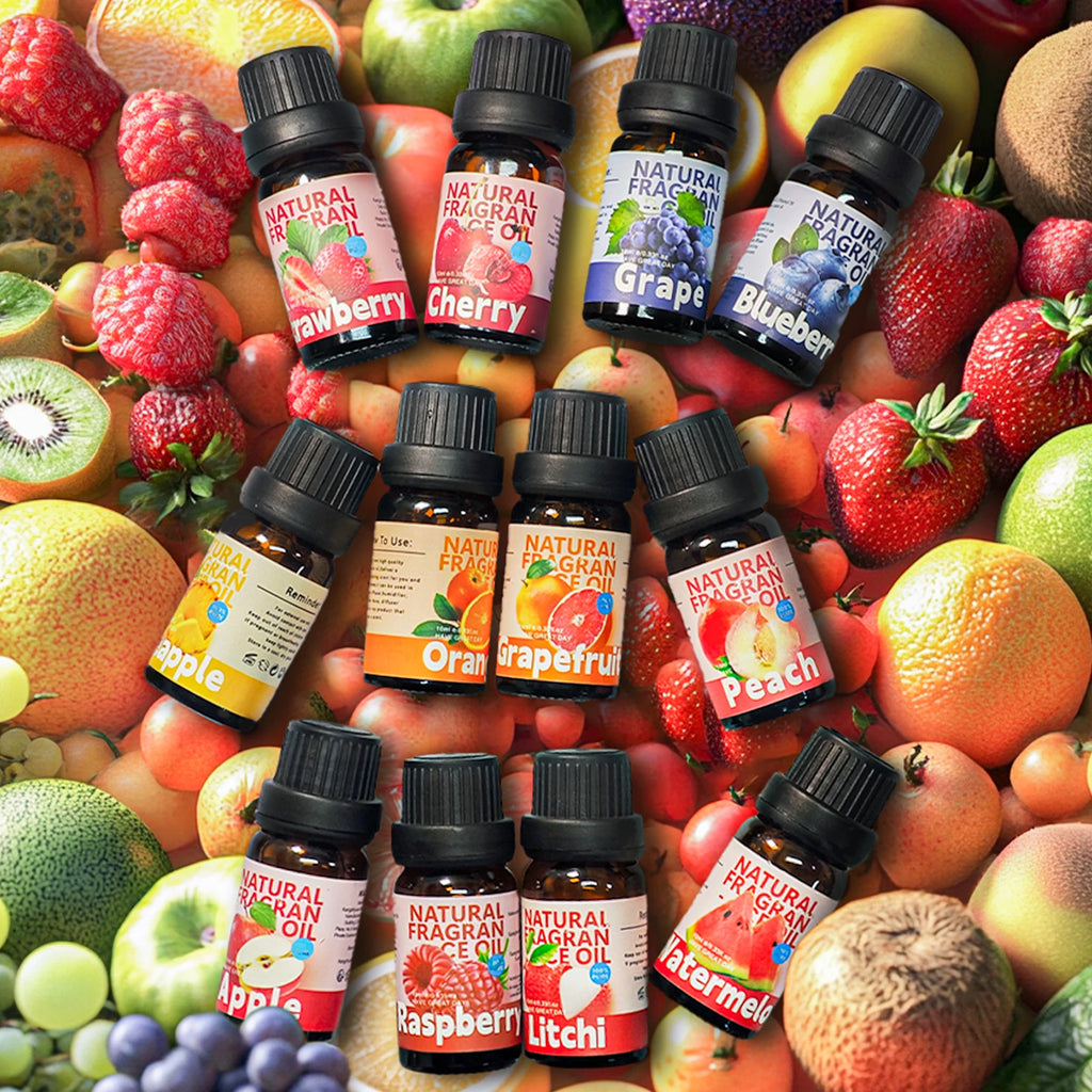 28 Type Fruit Essential Oils Fruit Fragrance Oil for Diffuser Candles Making -Strawberry Lemon Peach Banana Mango