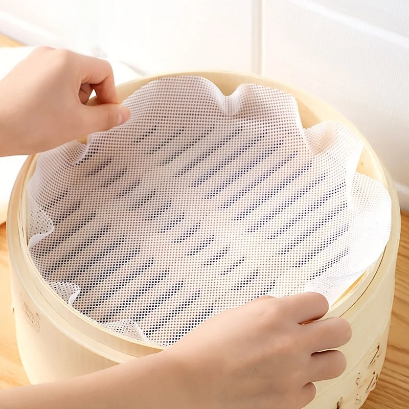 5Pcs Silicone Steamer Pad High Temperature Resistance Steamer Cloth Reusable Non-Stick Steamer Liners Dim Sum Cooking Steam Mat