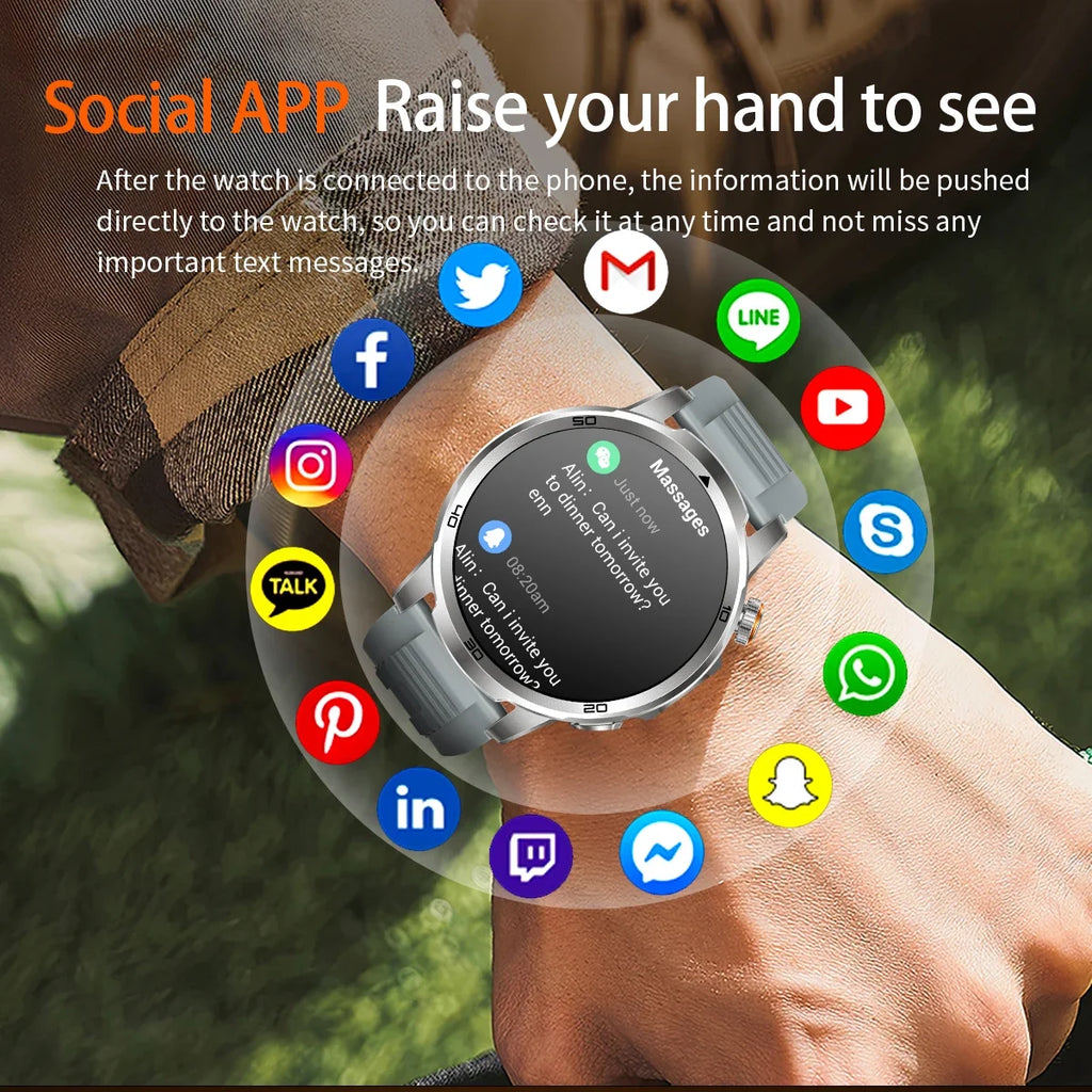 2026 Military T-Rex 3 Smart Watch Fitness Clock Men 466*466 AMOLED Screen 1000mAh Battery Flashlight Call Waterproof Smartwatchs