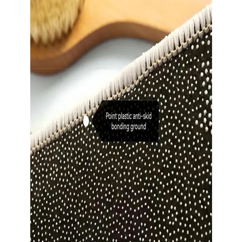 Rose pink semicircular smiley face floor mat imitation cashmere soft bedroom door floor mat bathroom absorbent carpet